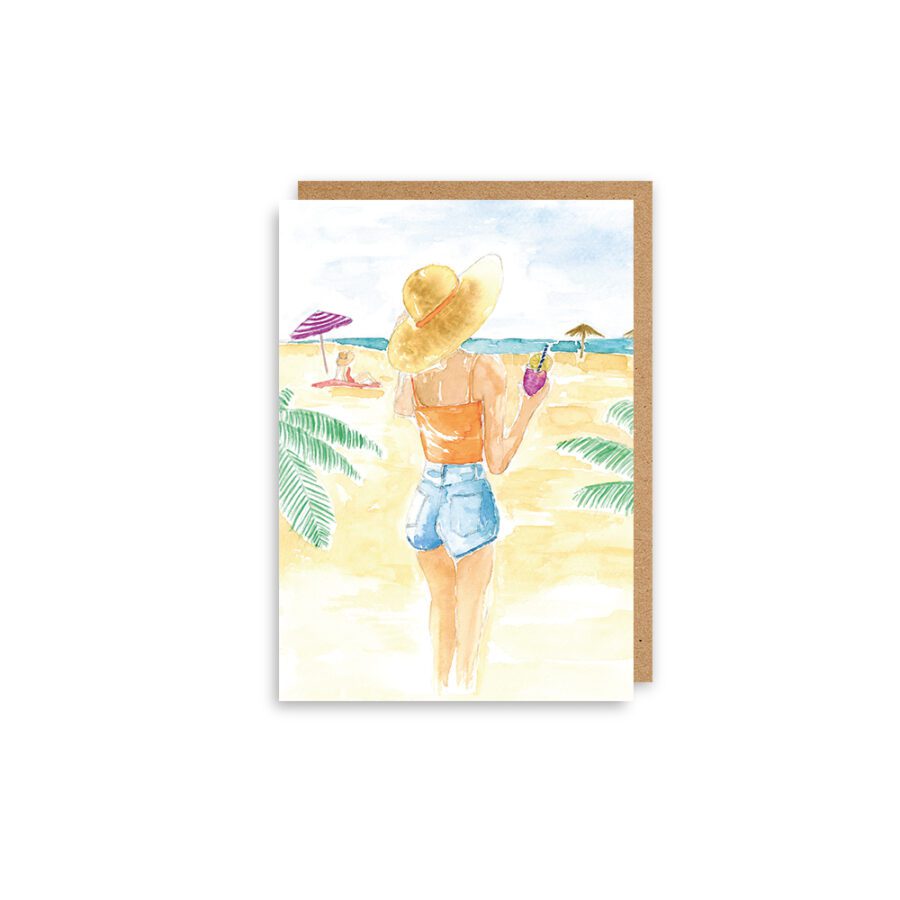 kaart aquarel beach