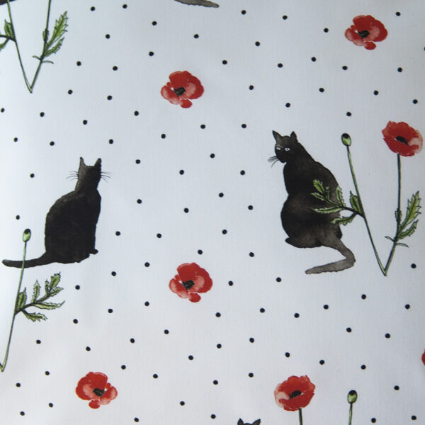sierkussens cats en poppies detail stof