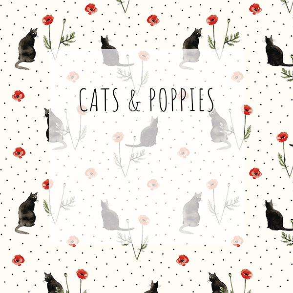 Collectie cats and poppies