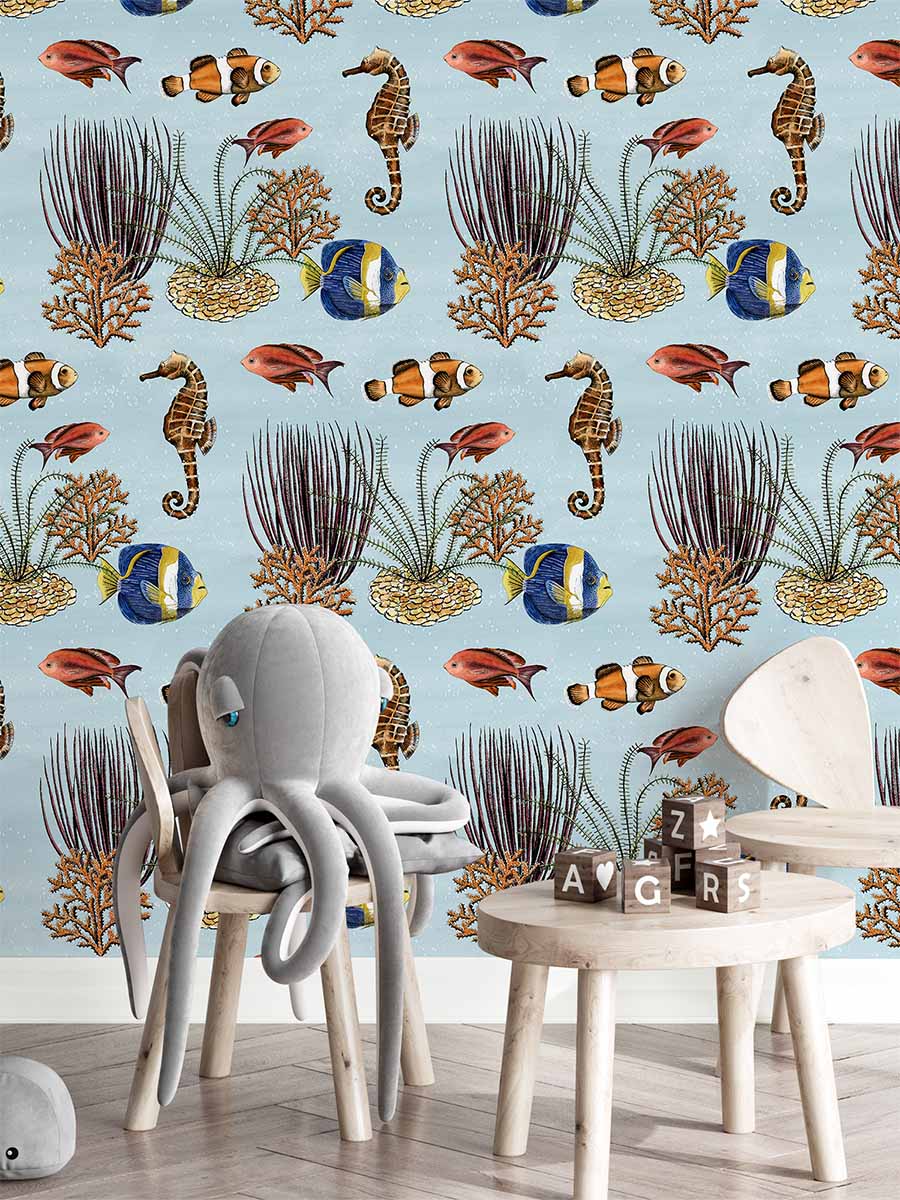 Ocean nursery wallpaper