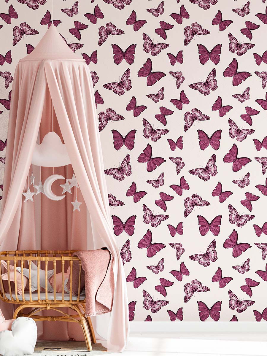 Pink nursery wallpaper