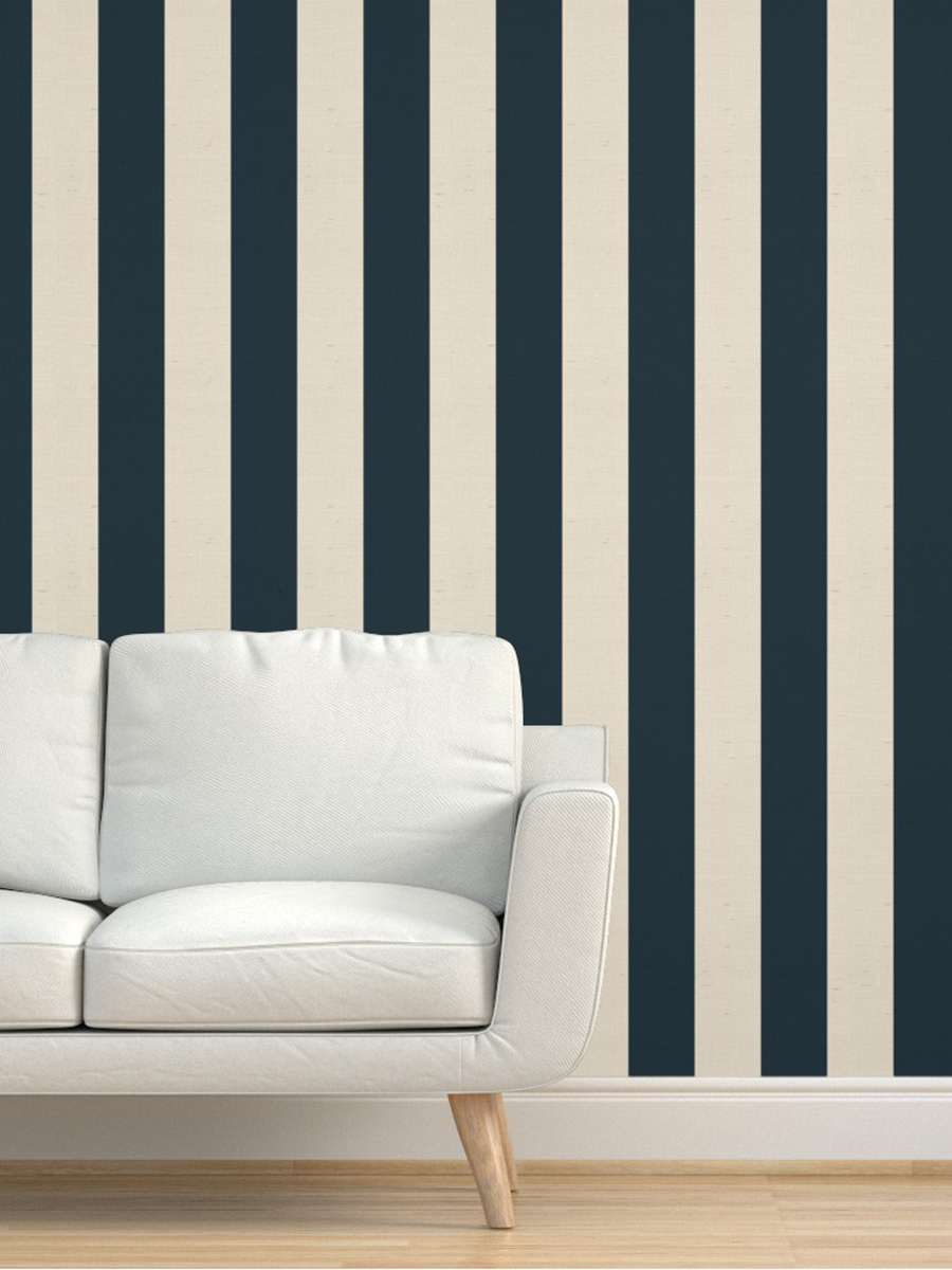 blue striped wallpaper