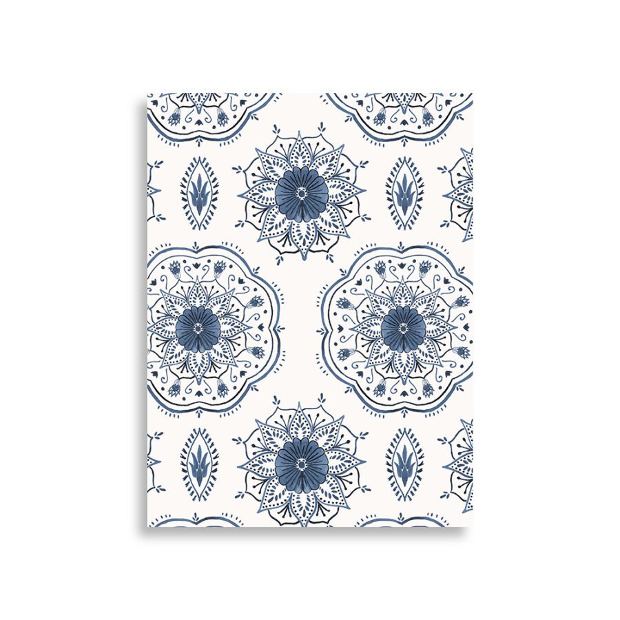 Behangstaal mandala blauw