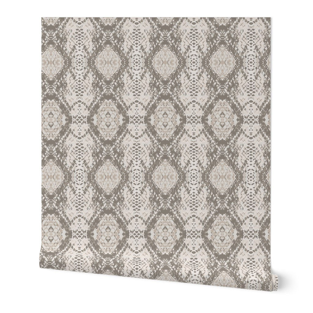 Behang snake print beige