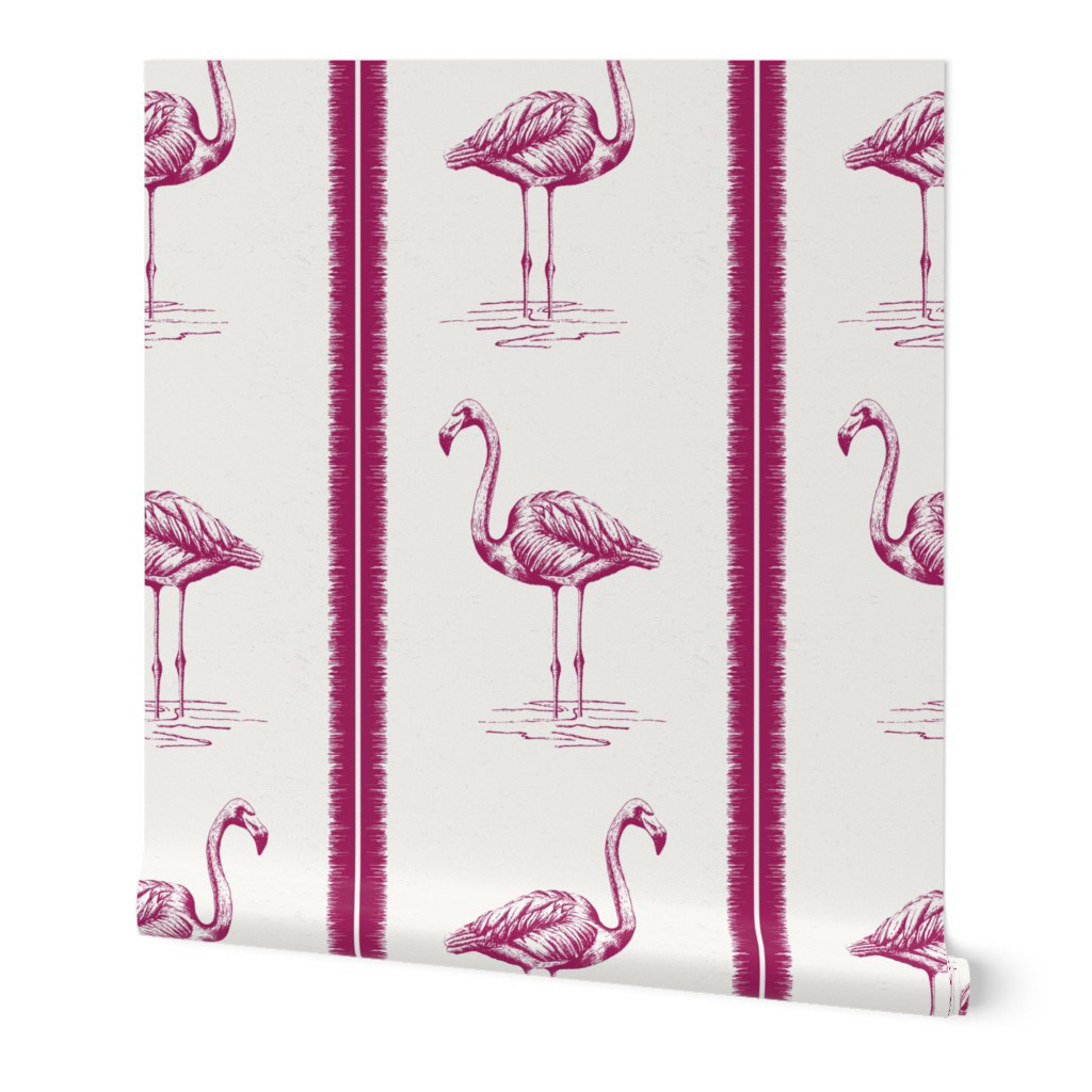 behang flamingo roze