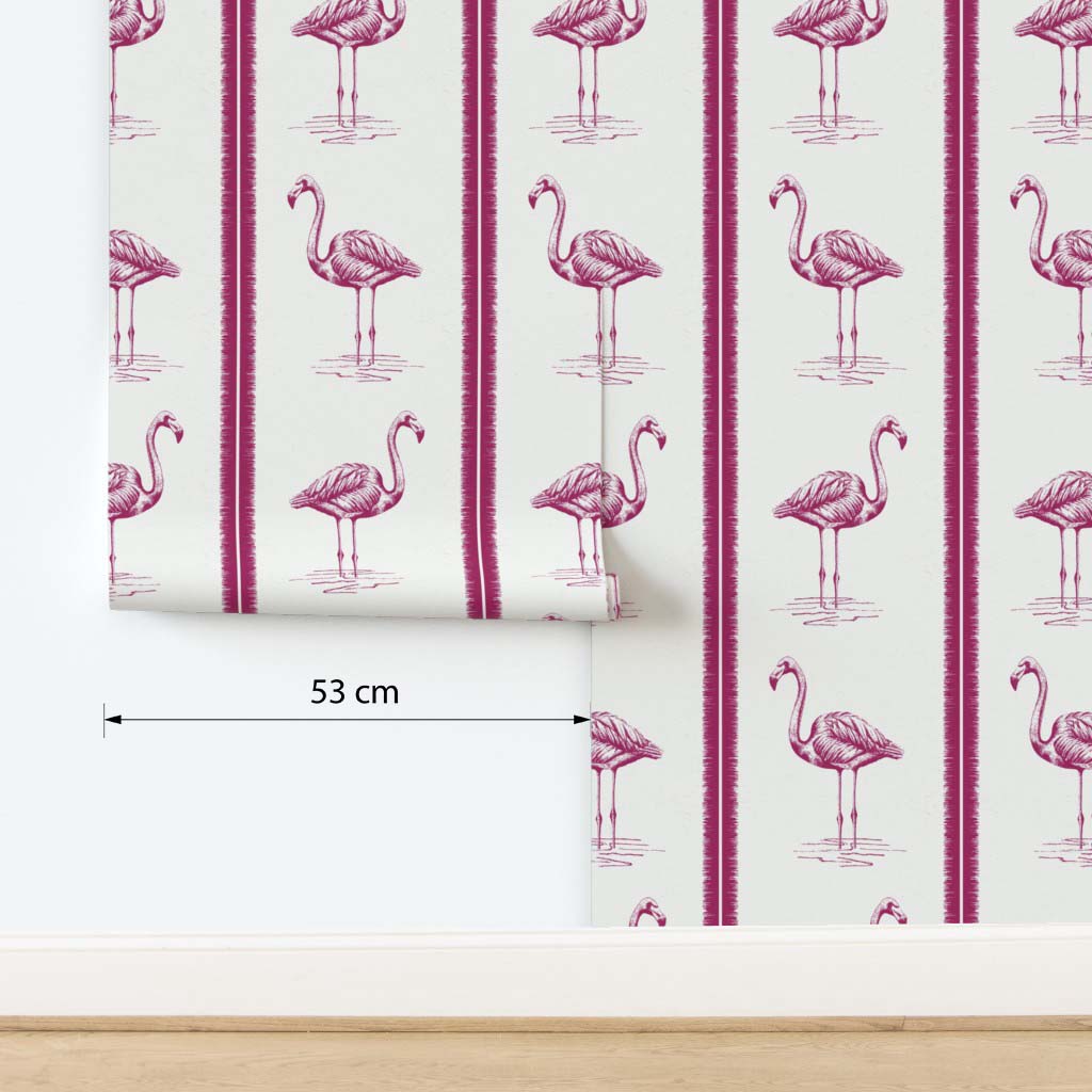behang flamingo roze