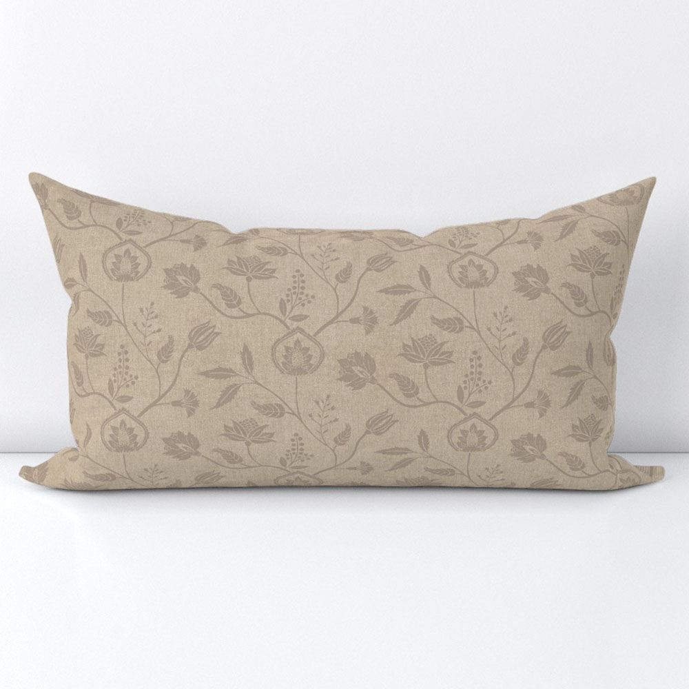 Modern farmhouse lumbar pillow beige