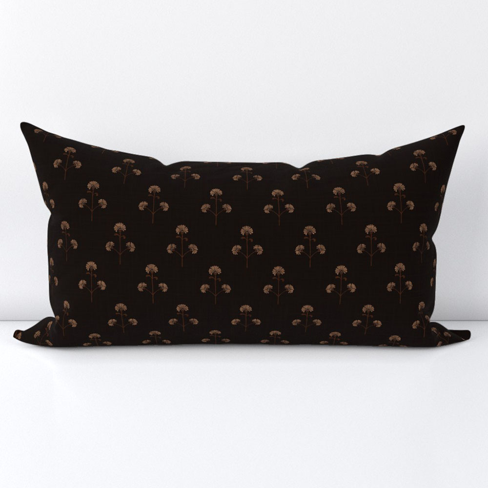 Modern farmhouse lumbar pillow black