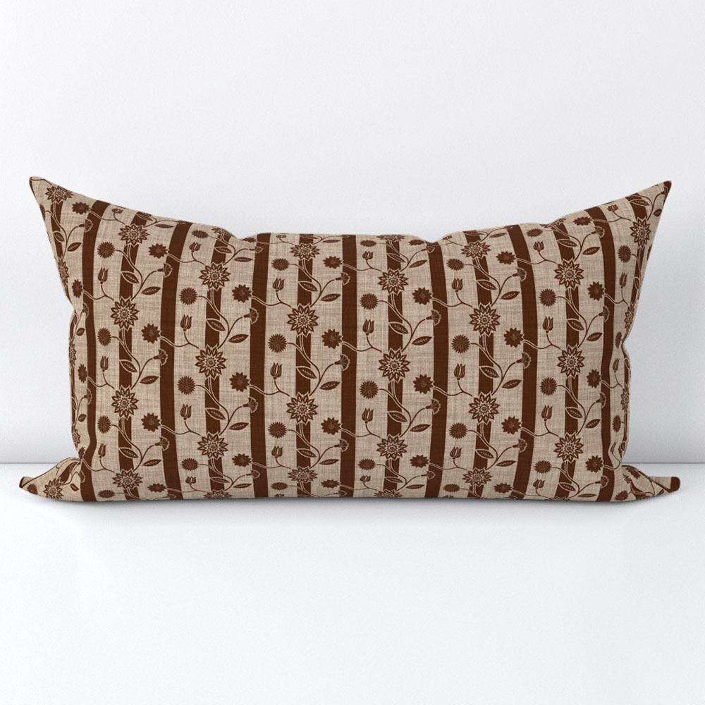 Modern farmhouse lumbar pillow brown