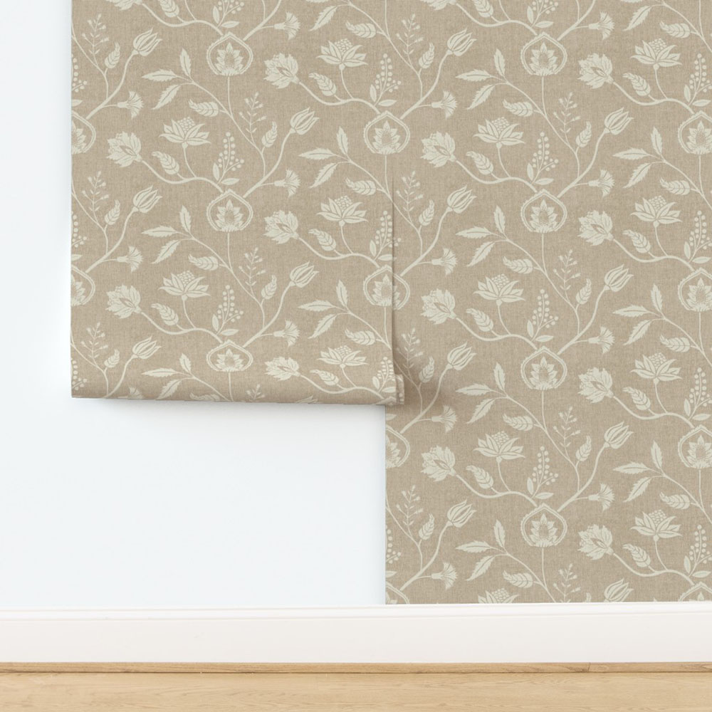 Modern farmhouse wallpaper block print