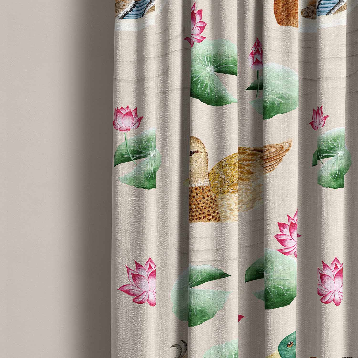 Chinoiserie duck curtains