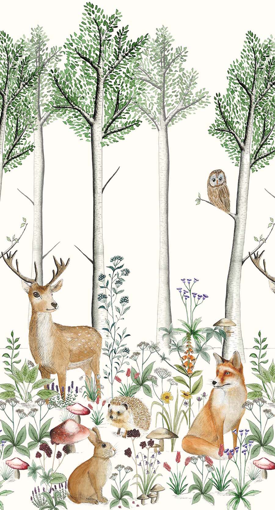 Watercolor woodland