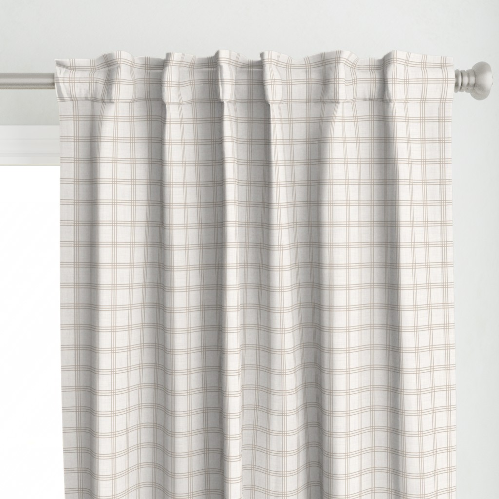 neutral-beige-curtain Neutral beige vintage plaid curtains